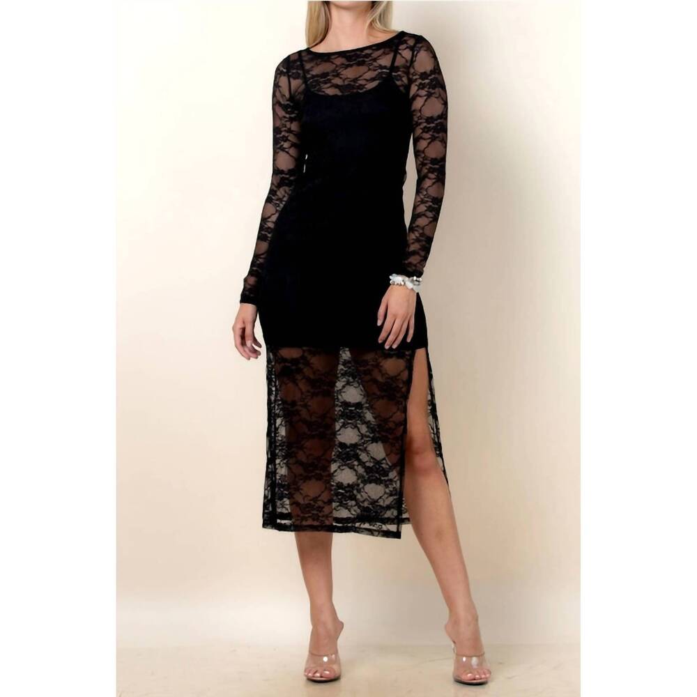 NEW NYLON APPAREL jade midi dress in black